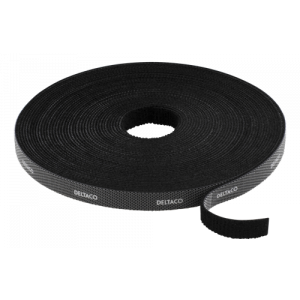Kardborrband på rulle, bredd 9mm, 10m, svart CM1010S