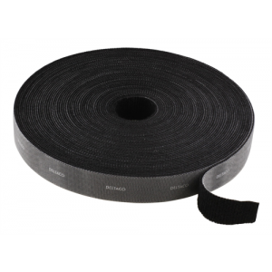 Kardborrband på rulle, bredd 20mm, 5m, svart CM2005S