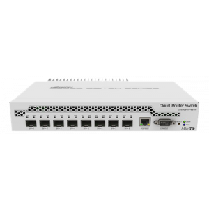 Switch med en Gigabit Ethernet port och åtta SFP+ 10 Gbps, vit CRS309-1G-8S+IN