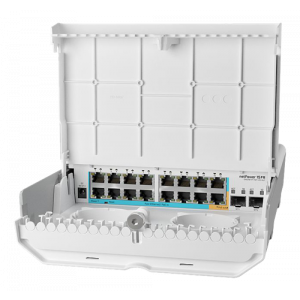 NetPower 15FR, switch för utomhusbruk, 18-portar, vit CRS318-1Fi-15Fr-2S-OUT