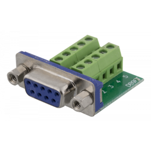 10-Stifts Terminalblockadapter, DE-9 hona, 10-Stifts hona, grön DC-391