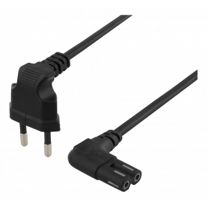 Kbl apparatkabel CEE7/16- C7, 5m, vinklad svart