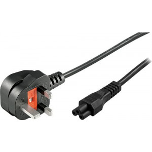 Apparatkabel, 3-pin för notebook, BS 1363 - rak C5, 3m DEL-109F-UK