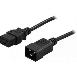 Enhetskabel, jord, IEC320 C19 till C20, 16 A / 250 V, 1m DEL-112MA