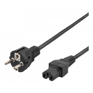 Apparatkabel IEC 60320 C15 - CEE7/7 2m