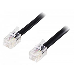 Modularkabel, 4P4C(RJ9/RJ10/RJ22) till 4P4C(RJ9/RJ10/RJ22), 0,2m, svart DEL-154-20