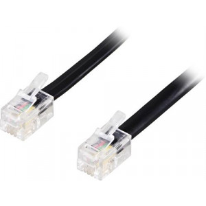 Modularkablage 4P4C(RJ9/RJ10/RJ22) 2m, svart DEL-154B