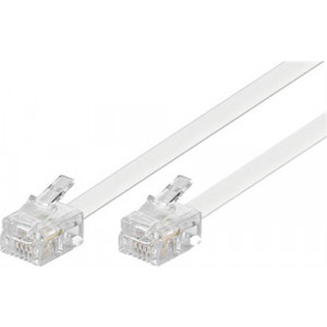 Modularkabel, 6P4C(RJ11) till 6P4C(RJ11), 2m, vit DEL-160C