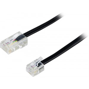 Modulär kabel, 8P4C till 6P4C(RJ11), 1 m, svart DEL-1701S
