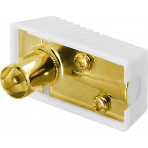 Antennkontakt, 9,5 mm hane, vinklad, skruvfäste, guldpläterade kontakter DEL-661