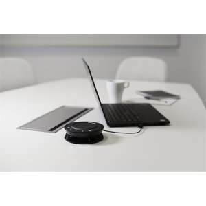 OFFICE konferenshögtalartelefon med USB och 3,5 mm ljudport, VoIP/Skype för företag, svart DELC-0001