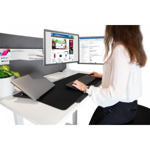 OFFICE Extra bred musmatta med trådlös laddning, neoprene 10W snabbladdning, svart DELC-0100