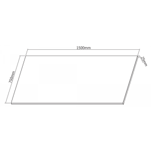 OFFICE Bordsskiva, 1500 x 750 x 25 mm, vit DELO-0121