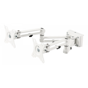 OFFICE Dubbel monitor-arm för spårpanel DELO-0151, 17-32" upp till 8 kg, vit DELO-0158
