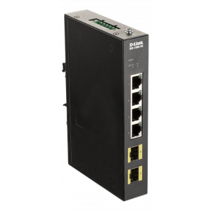 DIS-100G-6S Industriell ohanterad Gigabit Switch med 2 SFP-kortplatser, svart DIS-100G-6S