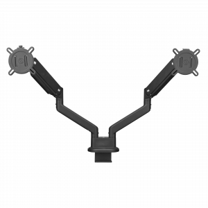 Enhance your home office setup with the One For All Universal Dual Monitor Mount. This versatile mount offers full adjustability with 360° rotation, 180° swivel, and 90° tilt, allowing you to configure your monitor for maximum comfort and productivity.Adj
