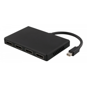 MiniDisplayPort - 4xDisplayPort MST-hubb, 3840x2160 i 60Hz, svart DP-911