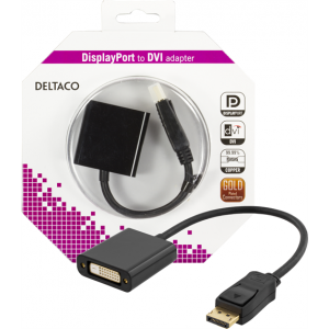 DisplayPort till DVI-D singlelink adapter, 0,2m, ha-ho, svart DP-DVI14-K