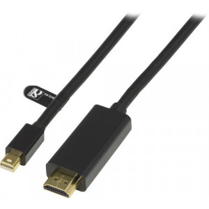 Mini DisplayPort till HDMI kabel med ljud, Full HD i 60Hz, 2m, DP-HDMI204
