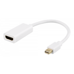 DELTACO DisplayPort mini to HDMI Adapter | DisplayPort mini - HDMI | Max 3840x2160 60Hz | Vit | 0,2m