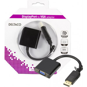 DisplayPort till VGA-adapter, Full HD i 60Hz, svart, 0,2m, DP-VGA7-K