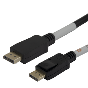 DP54 certified cables support UHBR 13,5 transmission mode and 54 Gbps bandwidth for guaranteed 8K resolution (7680 x 4320) at 60 Hz refresh rate. This includes full-color 4:4:4 resolution with 30 bits/ pixel (bpp) for HDR-10 support. VESA-certified DP54 c