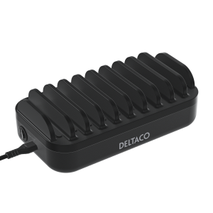 Deltaco USB-laddstation 10-port fast charge max 120W Black