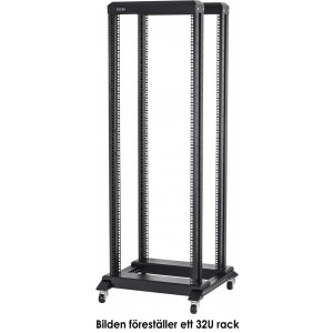 19-DR6637 - 19" golvstativ på hjul, 37U, 600x600mm, omonterat, svart. DR66379001