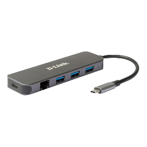 5-in-1 USB-C Hub with Gigabit Ethernet/Power Delivery DUB-2334