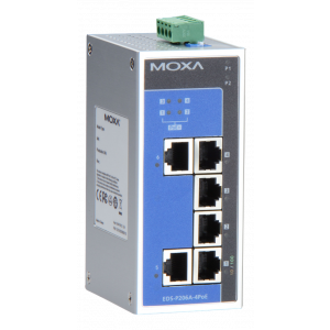 6-port unmanaged Ethernet switches with 4IEEE 802.3af/at PoE+port EDS-P206A-4PoE