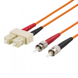 OM1 fiberkabel, SC - ST, duplex, UPC, 62,5/125, 3m, orange FB-43