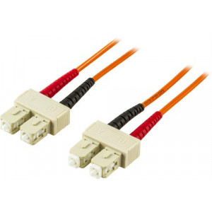 OM1 fiberkabel, SC - SC, duplex, UPC, 62,5/125, 1m, orange FB-51