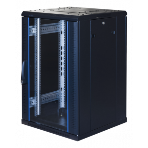System G, 19" golvskåp, 18U, 600x600, glasdörr fram, metalldörr G6.6618.9001