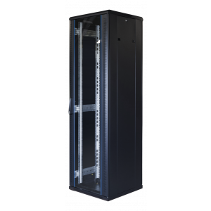 System G, 19" golvskåp, 42U, 600x600, glasdörr fram, metalldörr G6.6642.9001