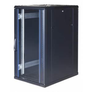 System G, 19" golvskåp, 22U, 600x800, glasdörr fram, metalldörr G6.6822.9001
