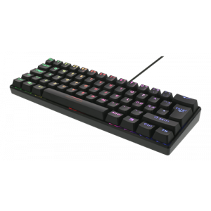 DELTACO GAMING presenterar sitt minsta mekaniska tangentbord i sortimentet. Detta tangentbord kommer med röda RGB-brytare, nordisk ISO layout men med en 60% design d. v. s endast 62st tangenter. Mellanslags tangenten använder sig inte av en bygel utan try