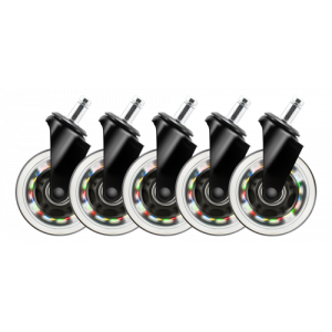 Svängbara hjul till spelstol, rörelseaktiverade LEDs i regnbågsfärger, 5-pack GAM-141