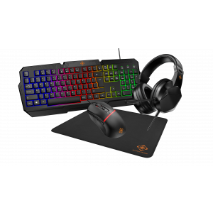 Starta din gamingresa med det ultimata prisvärda 4-i-1-kitet. Perfekt för nybörjare eller casual gamers – här får du allt du behöver för att bygga din egen battlestation.Rainbow LED belysning – Fullstort tangentbord och gamingmus med 7-färgad LED som lyse