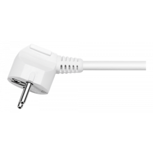 Jordat grenuttag med 2x USB-A portar och 3x CEE 7/3 uttag, barnsäker, 1.5m, vit GT-0310