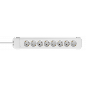 Outlet 8xCEE 7/3 uttag, 1xCEE 7/7, 3m kabel, vit GT-0800