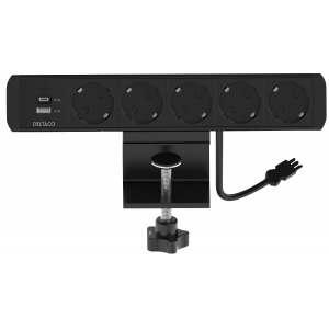 På-bordet-eluttag, 5 strömuttag, 1x21W A+C USB-laddare, GST18-kabelanslutning GT-1005