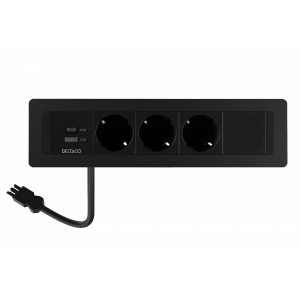nfällt eluttag, 3 strömuttag, 1x21W A+C USB-laddare, GST18-kabel in samt ut GT-1303