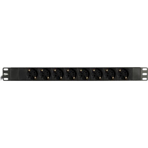 Grenuttag, 8xCEE 7/3, 1xCEE 7/7, 2m kabel, svart GT-8529