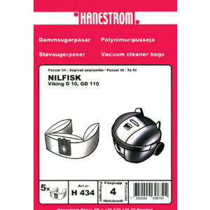 Dammsugarpåsar Hanestrom Nilfisk Viking D10.GD110. 5P H434