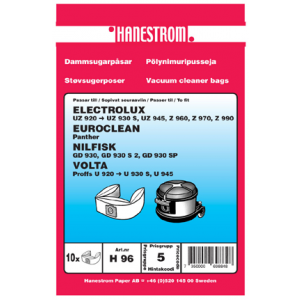 Dammsugarpåsar Hanestrom Electrolux UZ 930 S 10-P H96