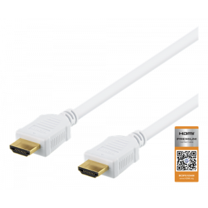 High-Speed Premium HDMI-kabel, 1,5m, Ethernet, 4K UHD, vit HDMI-1015AD