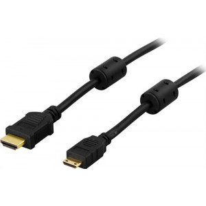 Kbl HDMI-kabel, 19-pin ha - Mini HDMI ha 2m, v1.4, svart