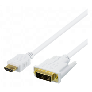 HDMI till DVI-kabel, 2m, Full HD, vit HDMI-112AD