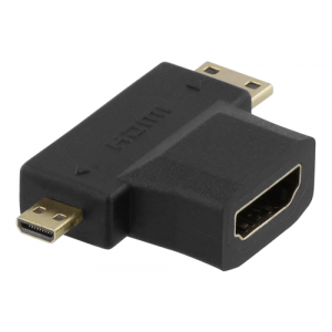 HDMI - micro HDMI + mini HDMI adapter GOLD