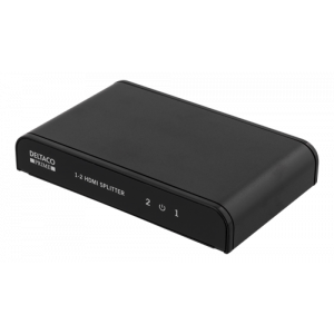 PRIME HDMI-splitter, 1in, 2 ut, HDMI 2.0, 4K, UHD, svart HDMI-245